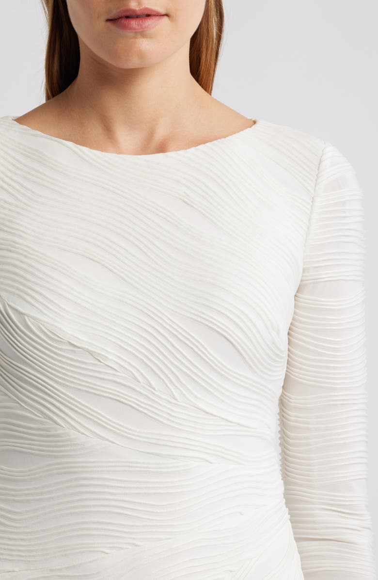 Vince Camuto Foil Wave Long Sleeve Knit Dress, Alternate, color, Ivory