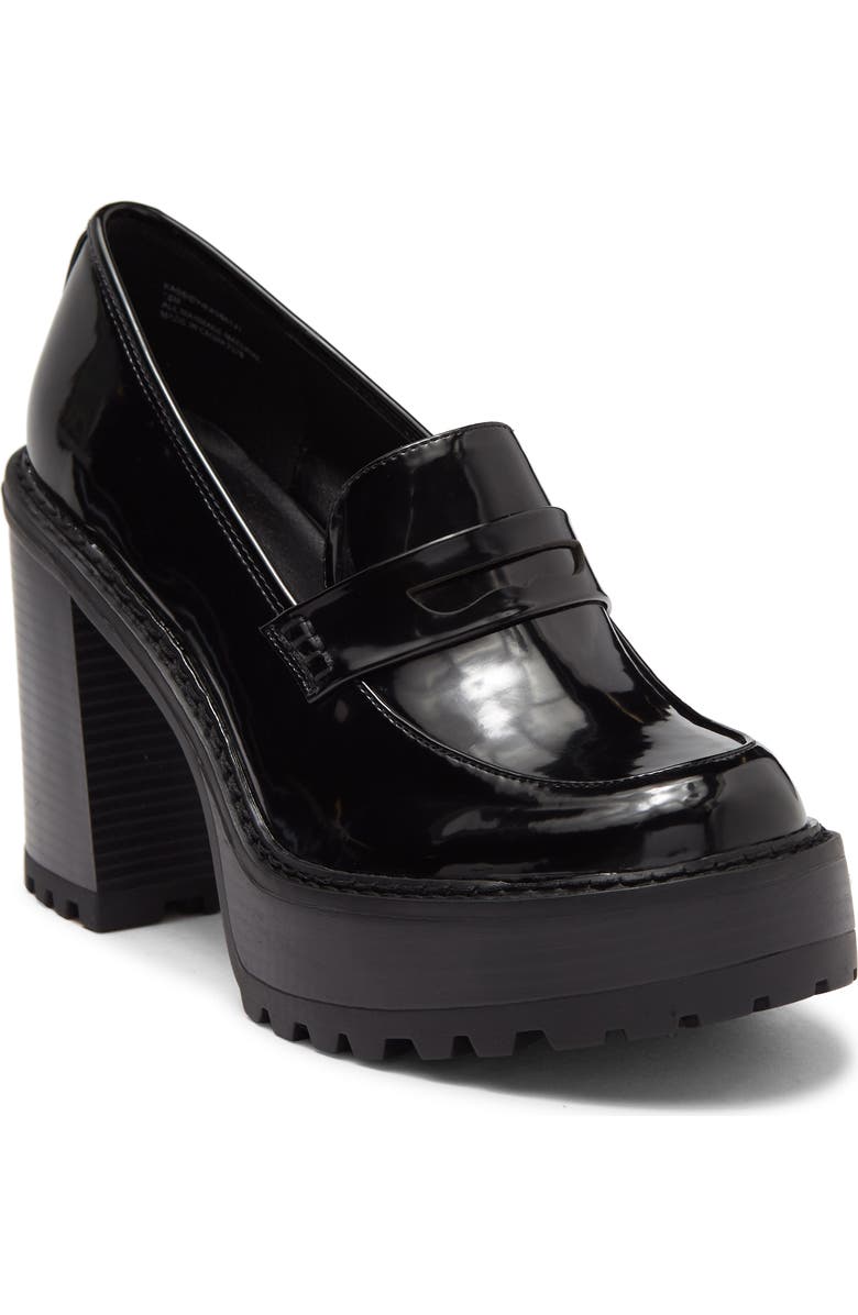 Madden Girl Kassidy Lug Sole Patent Penny Loafer Pump, Main, color,