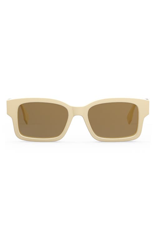 Fendi ' O'lock 53mm Geometric Sunglasses In White