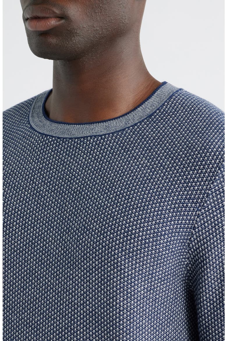 Texture Cotton & Cashmere Sweater, Alternate, color, NAVY-OATMEAL HEATHER