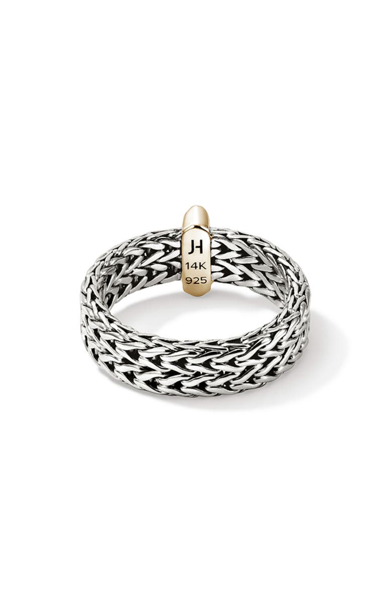 John Hardy Carved Chain Ring, Sterling Silver, Gold, Alternate, color,