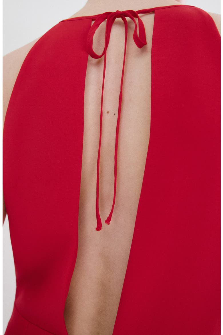 Open Back Halter Neck Jumpsuit, Alternate, color, RED