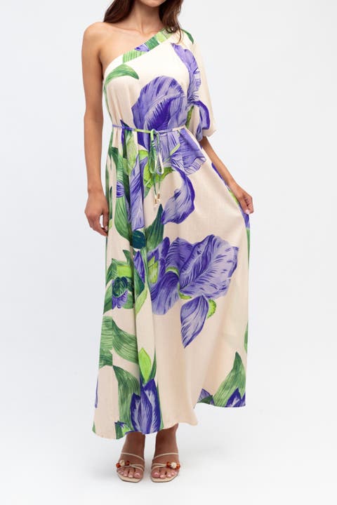 One Shoulder Maxi Dress Sweet Iris