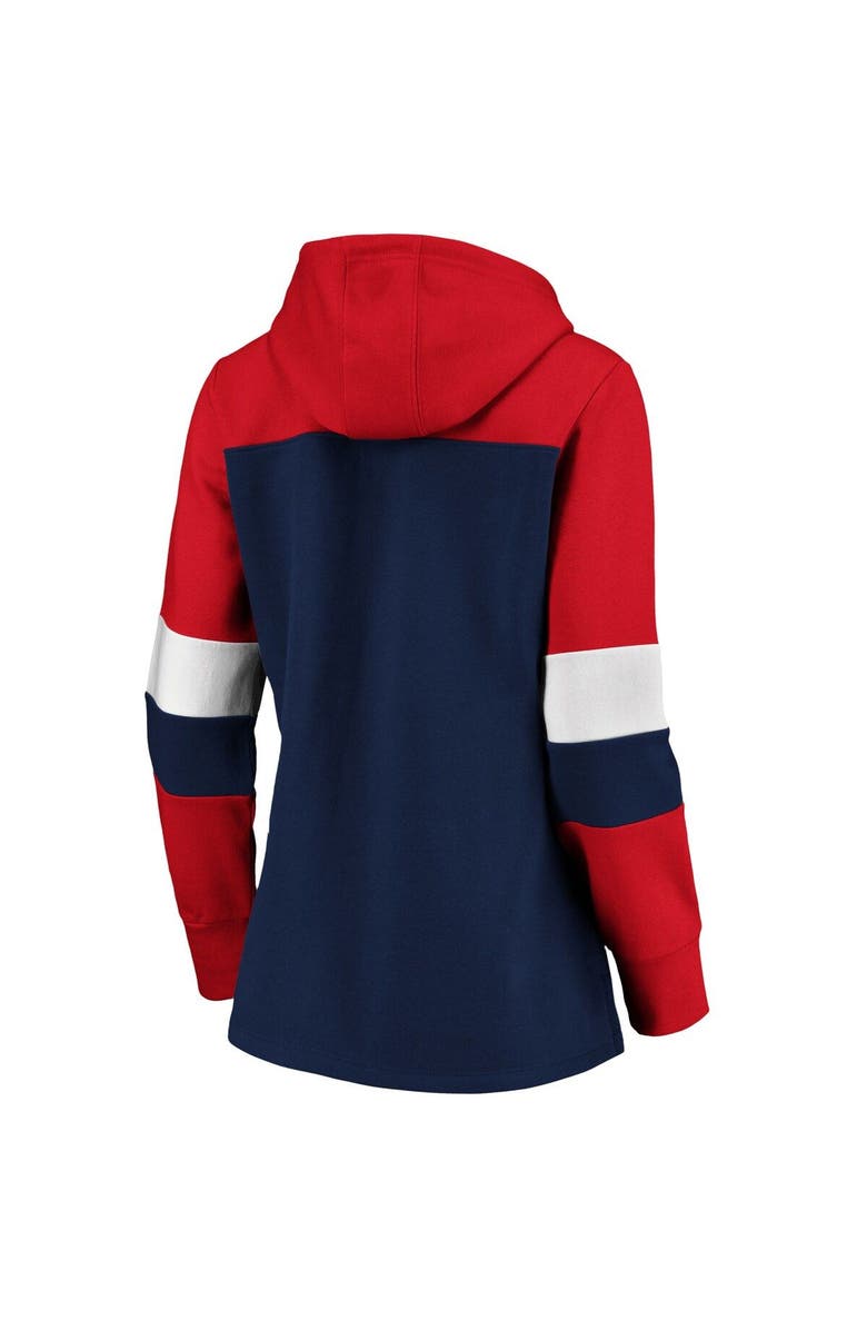 PROFILE Women's Navy Boston Red Sox Plus Size Colorblock Pullover Hoodie, Alternate, color, Navy