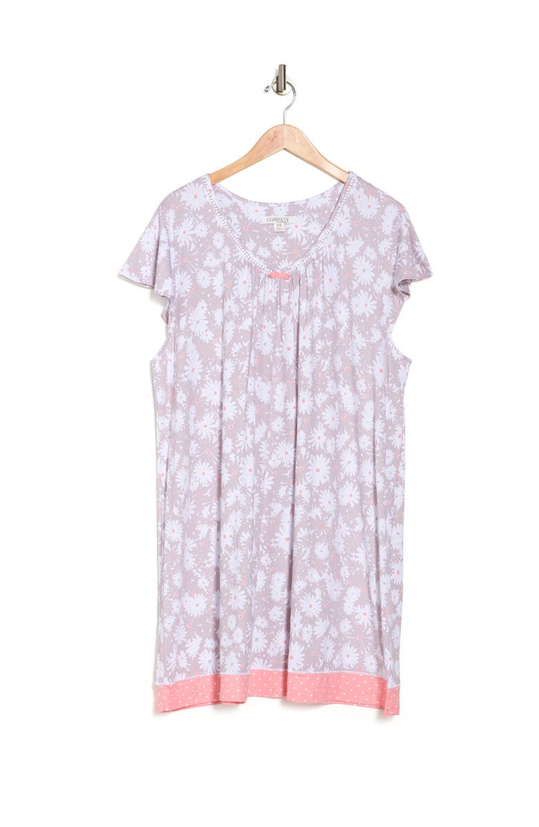 Ellen Tracy V-Neck Cap Sleeve Nightgown, Alternate, color, 