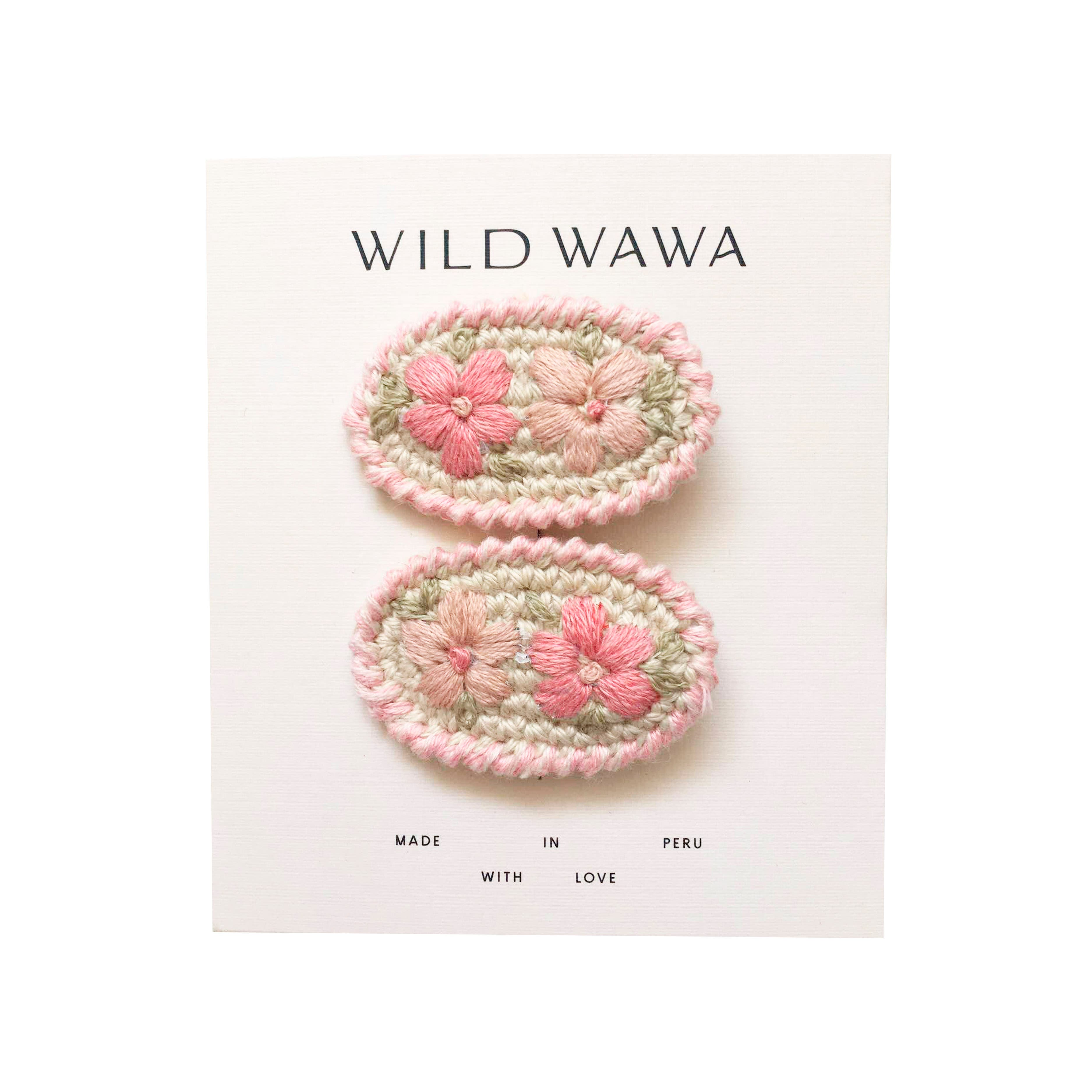Wild Wawa Crochet Clip Set in Taupe Pink 