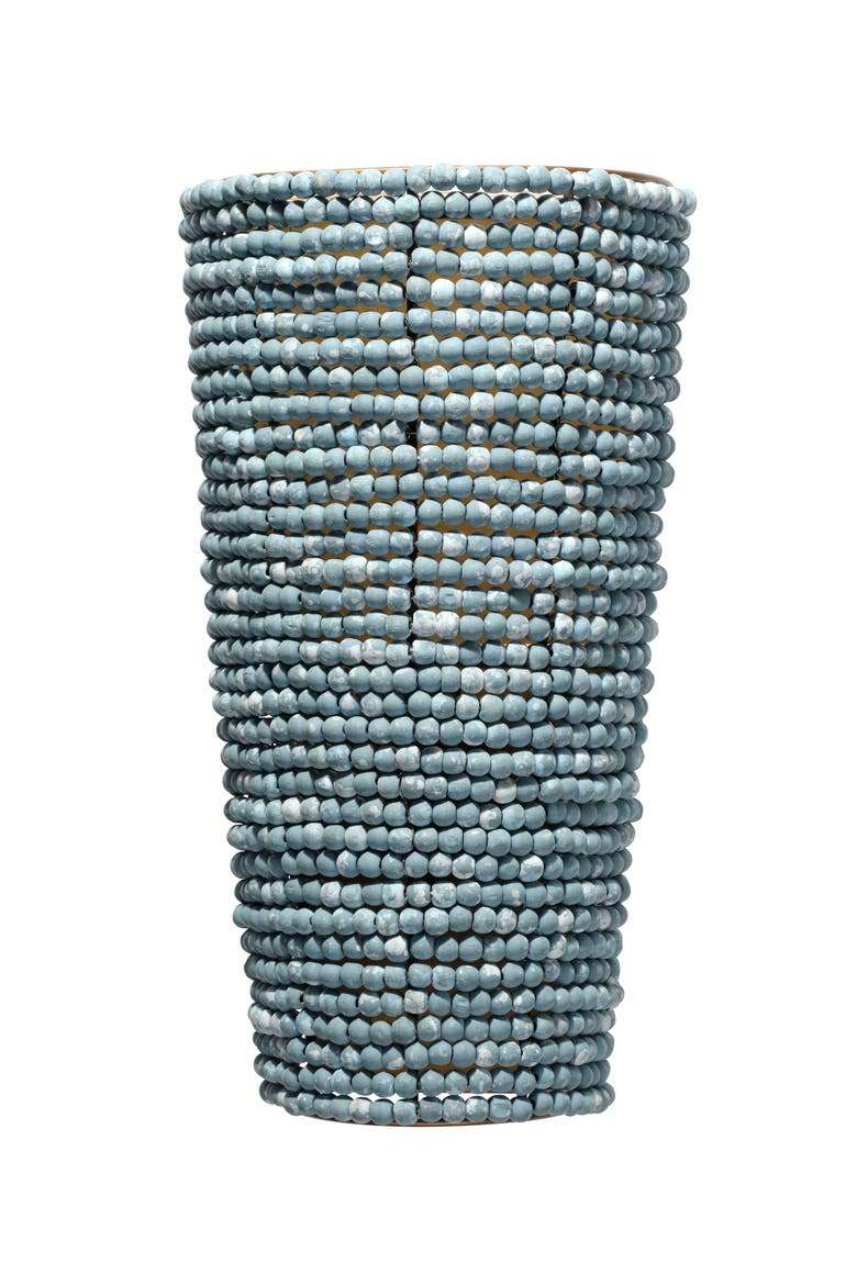 Seawall 1-Light Beaded Cone Wall Sconce, Blue, Main, color, Blue
