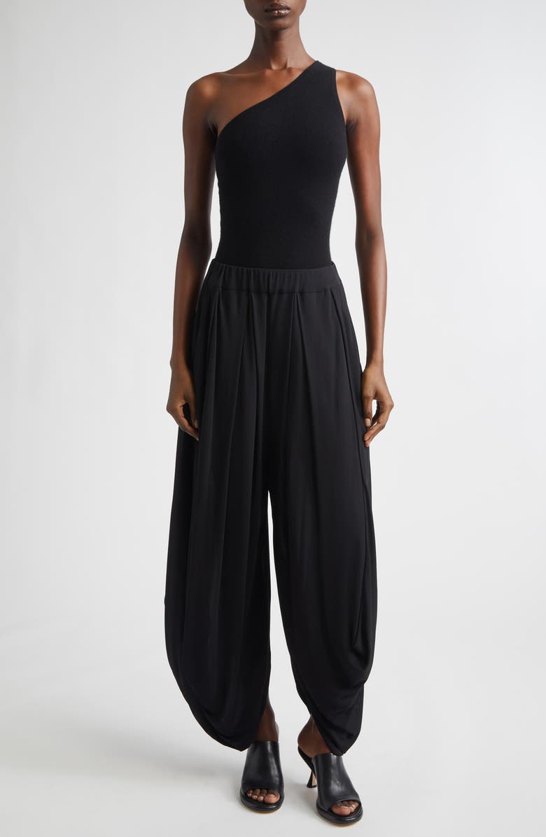 Michael Kors Collection One-Shoulder Cashmere Blend Bodysuit, Alternate, color, Black 001