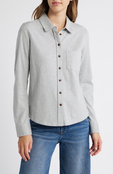 Knit Button-Up Shirt