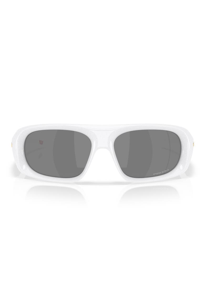 61mm Prizm™ Shield Sunglasses, Main, color, PEARL WHITE/ BLACK