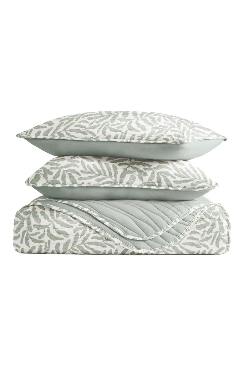 Pattern Reversible Quilt & Sham Set, Main, color, EUCALYPTUS