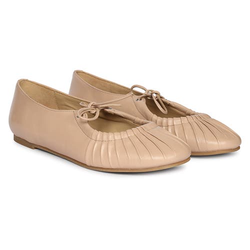Jelavu Ellie Tied Bow Ruched Ballerina In Ivory