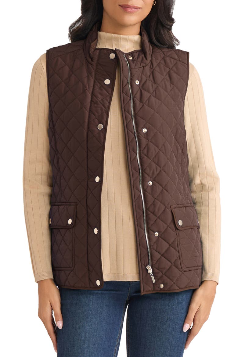 Quilted Vest, Main, color, COFFEE BEAN