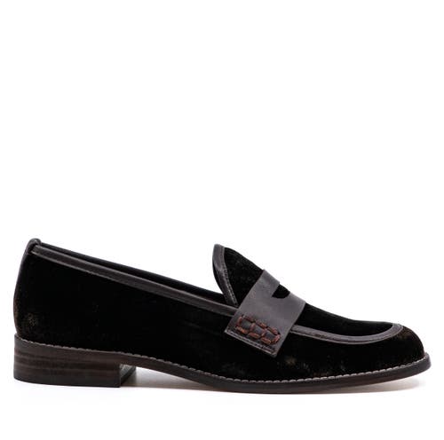 Andrea Gomez Camila Velvet Loafers In Black