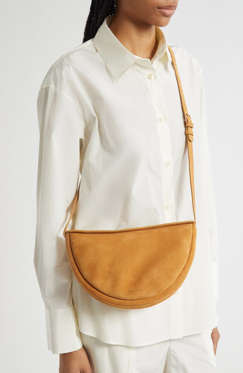 Mansur Gavriel Moon Leather Sling Bag, Alternate, color, Caramel