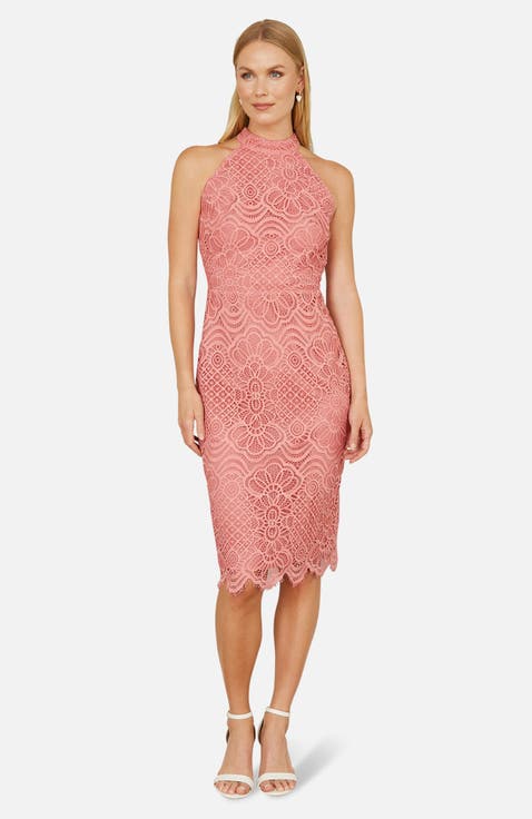 Lace Halter Neck Dress