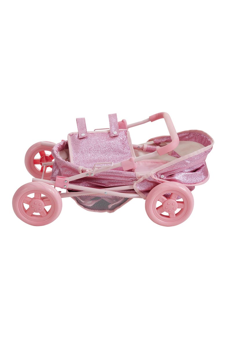 Olivia's Little World Baby Doll Bassinet Pram with Cover, Alternate, color, PINK
