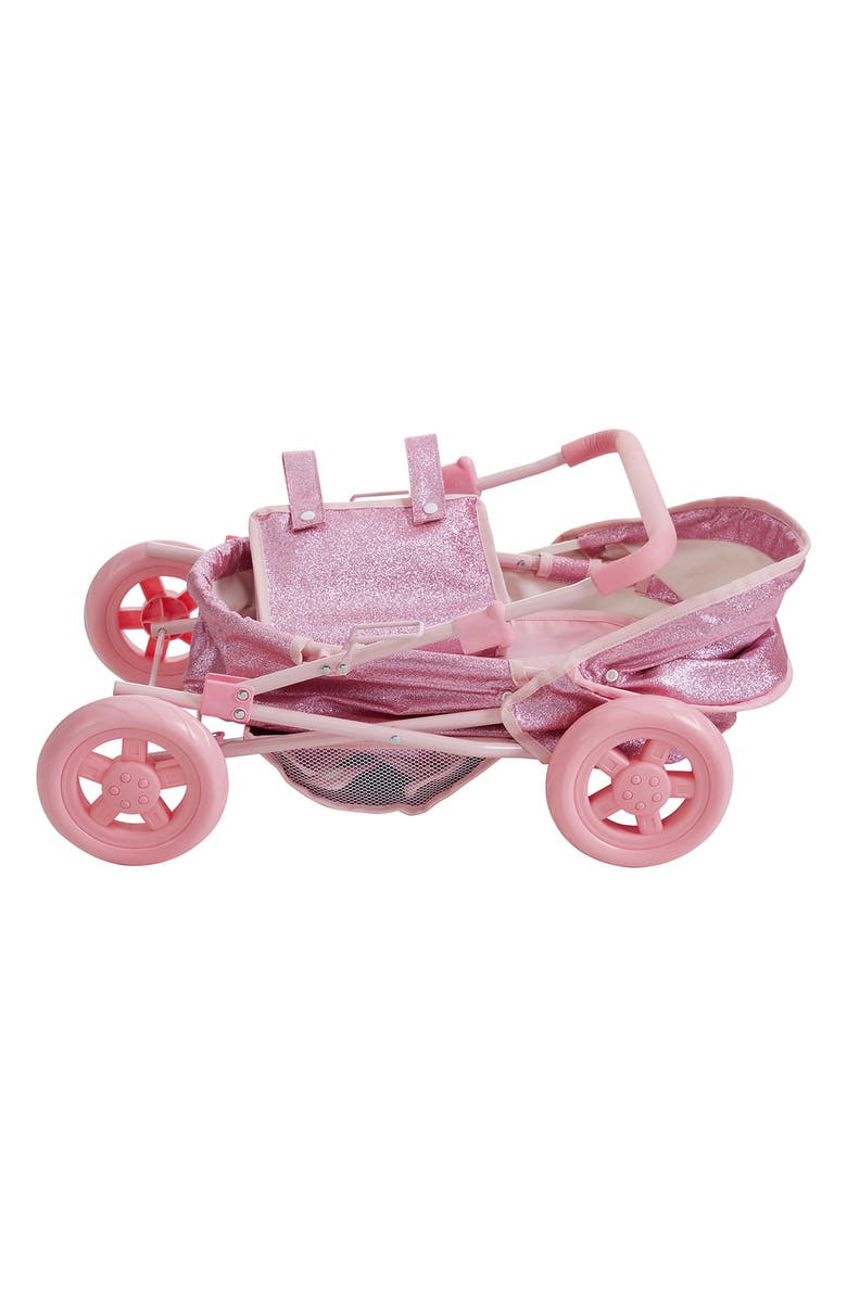 Teamson Kids Olivia's Little World Baby Doll Bassinet Pram with Cover, Alternate, color, Pink