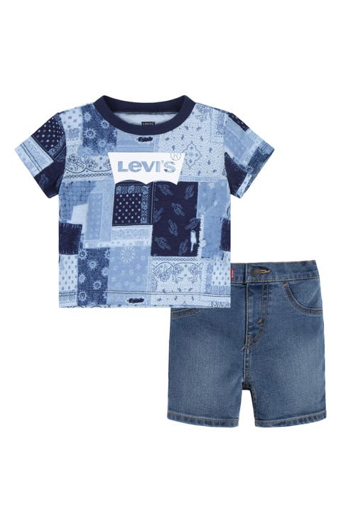 Patchwork Graphic T-Shirt & Shorts