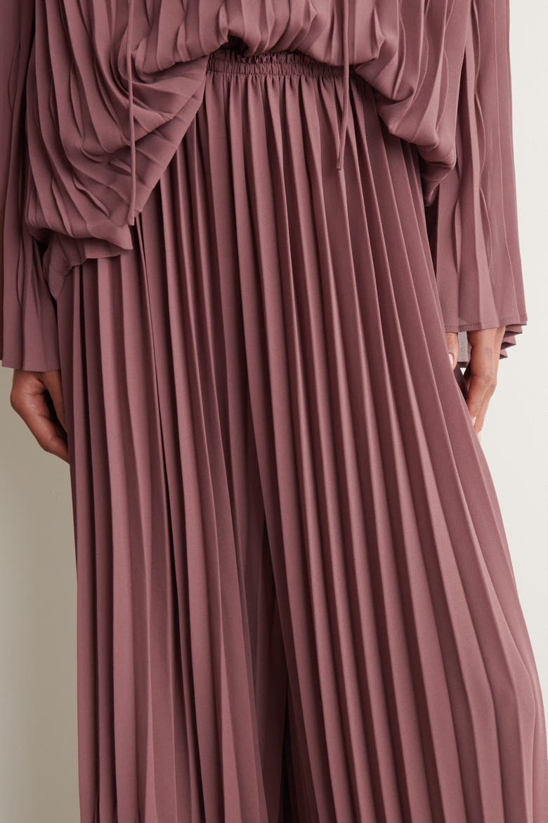 Pleated Georgette Pants, Alternate, color, RUST