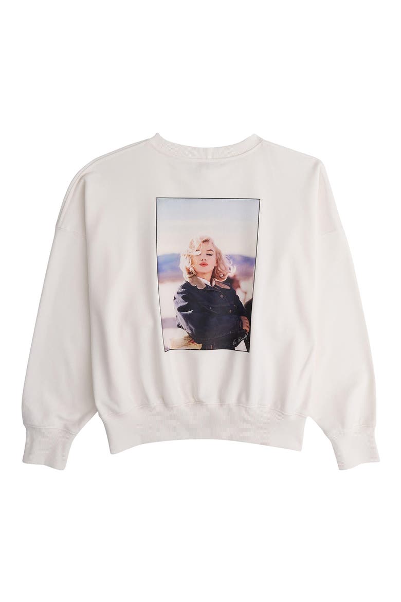 x Marilyn Monroe Graphic Crewneck Sweatshirt, Alternate, color, WHITE STAR