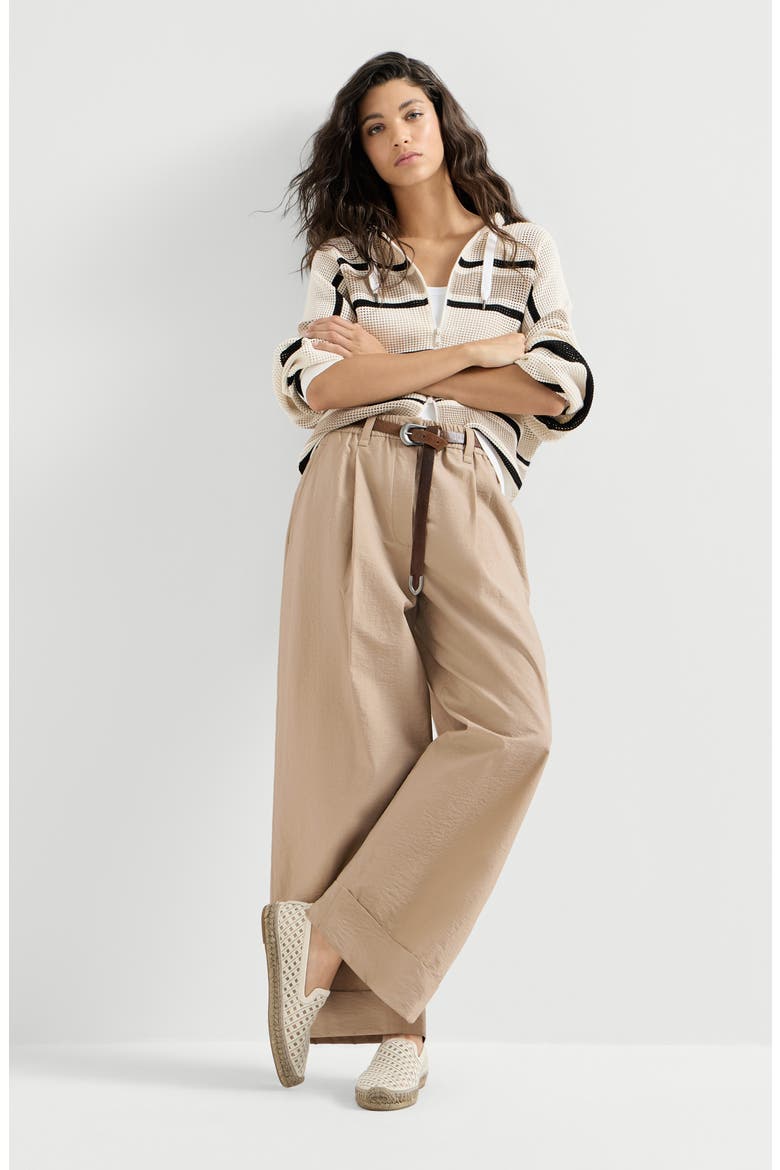 Boxy pleated trousers, Alternate, color, Espresso
