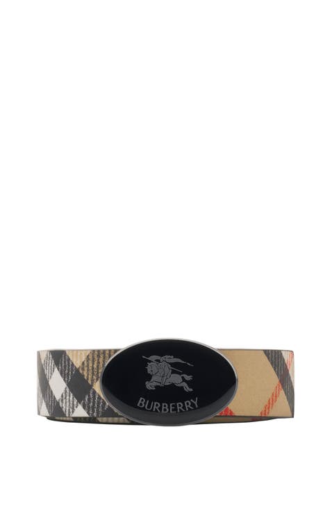 Reversible Check Oval Knight Stamp Belt