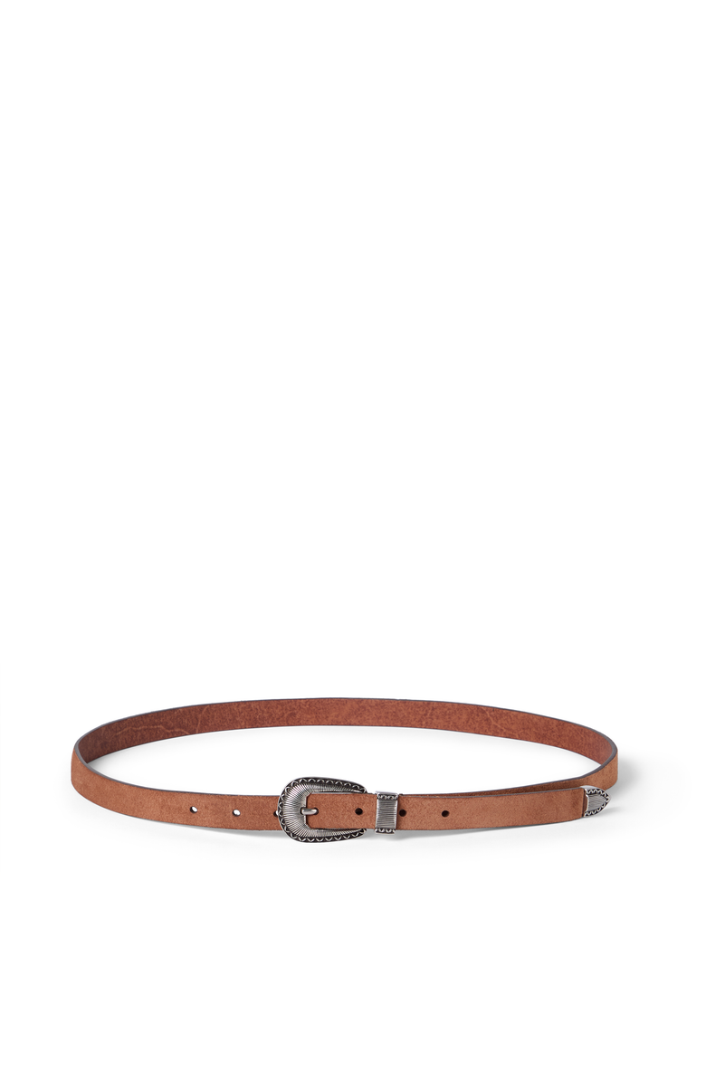 Brunello Cucinelli Reversed leather belt with tip, Main, color, Rust Brown