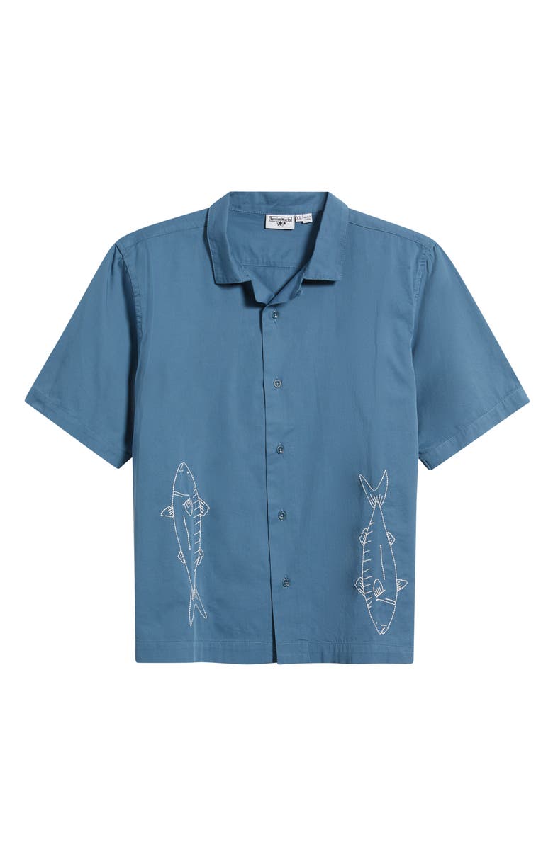 Service Works Mackerel Cotton Twill Camp Shirt, Alternate, color, Slate