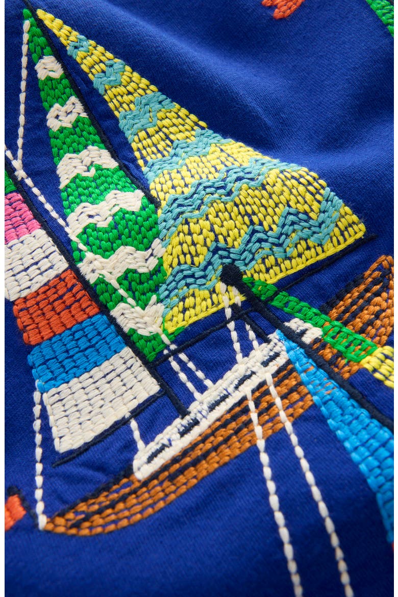 Kids' Sailboat Superstitch T-Shirt, Alternate, color, MAZARINE BLUE BOATS