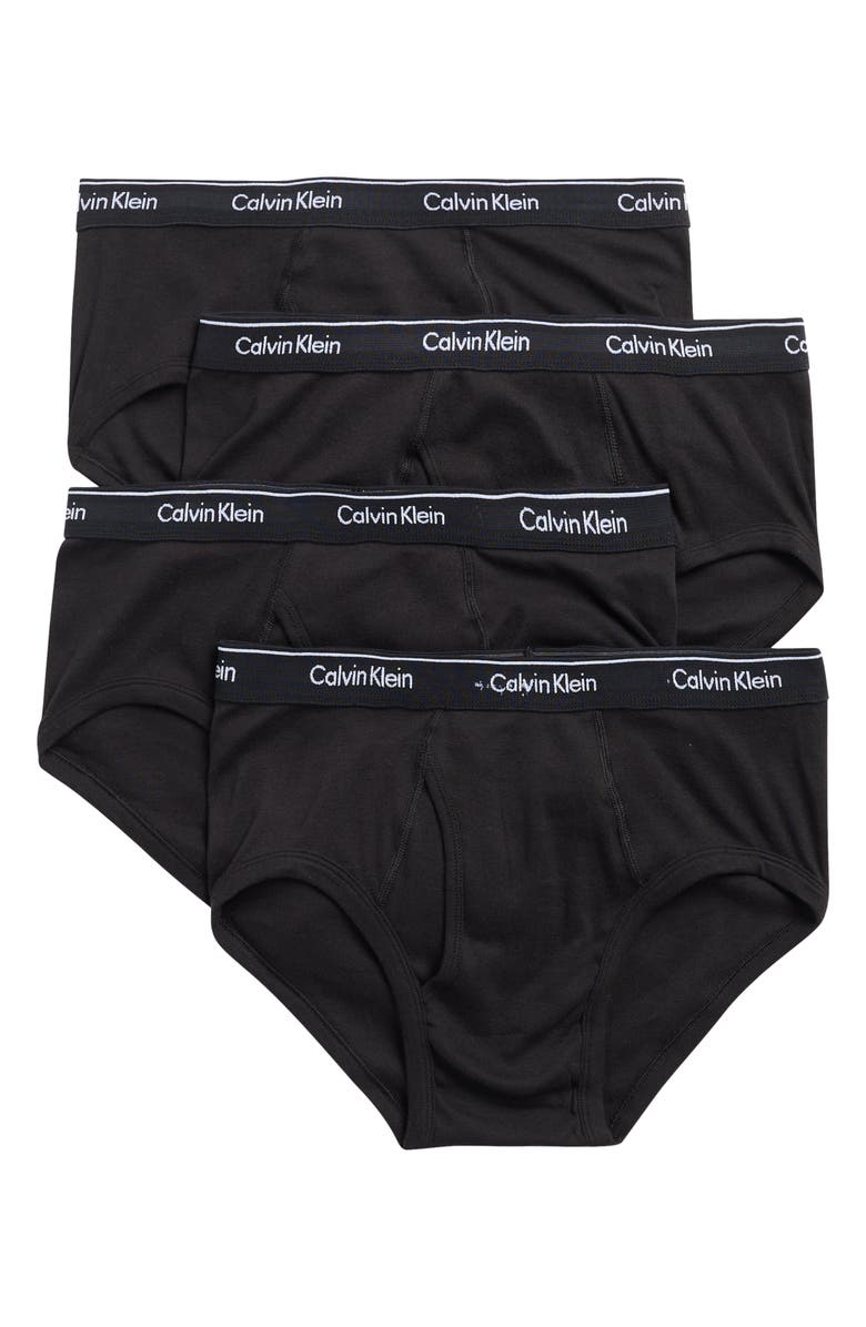 Calvin Klein Cotton Classic Fit Brief - Pack of 4, Main, color, Black