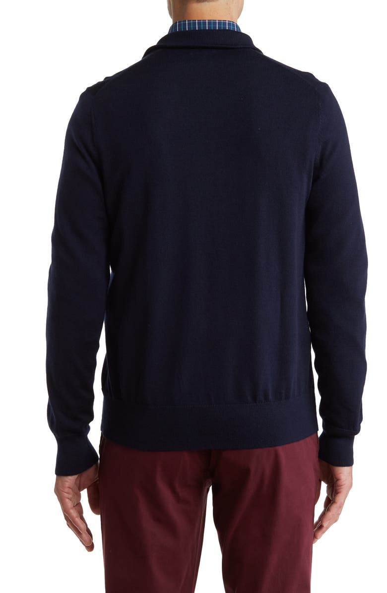 Brooks Brothers Merino Wool Half Zip Sweater, Alternate, color,