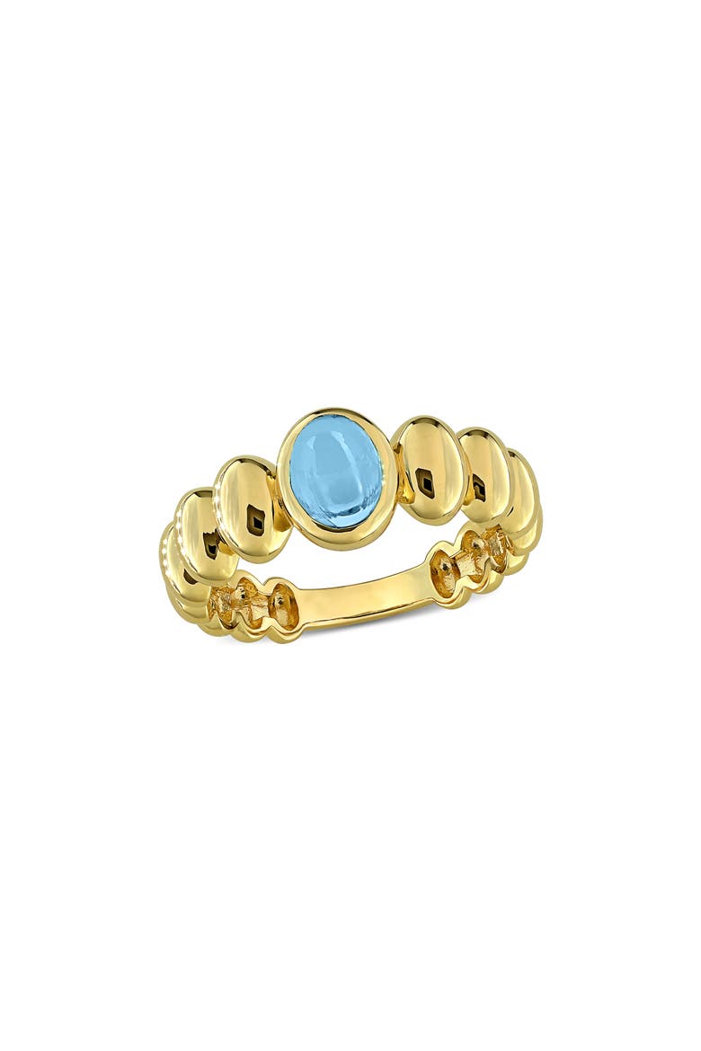 Oval Swiss Blue Topaz Cabochon Ring, Main, color, BLUE