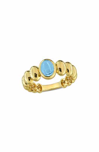 Oval Swiss Blue Topaz Cabochon Ring
