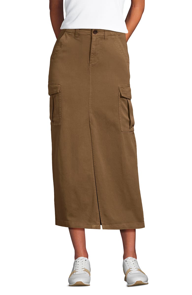 Lands' End Cool Fade Cargo Maxi Skirt, Main, color, Coriander