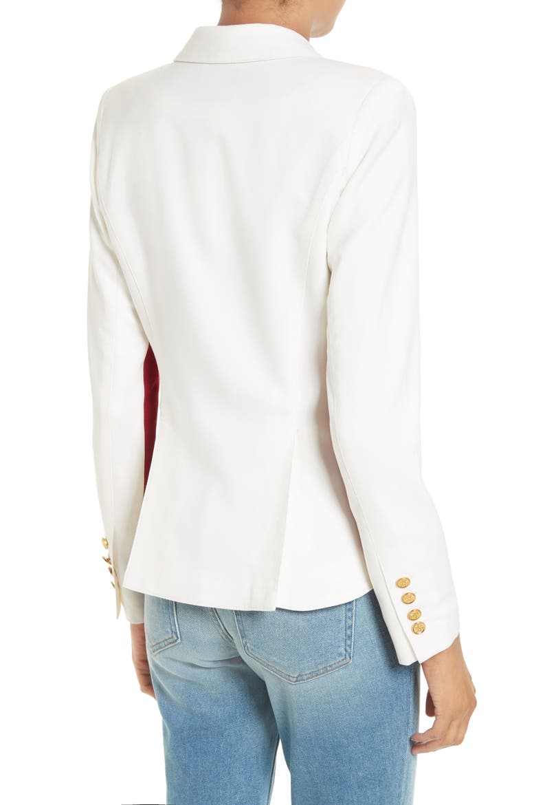 Racing Stripe Blazer, Alternate, color, WHITE