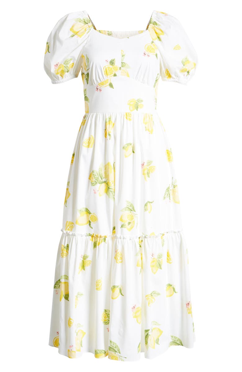 Rachel Parcell Puff Sleeve Midi Dress, Alternate, color, 