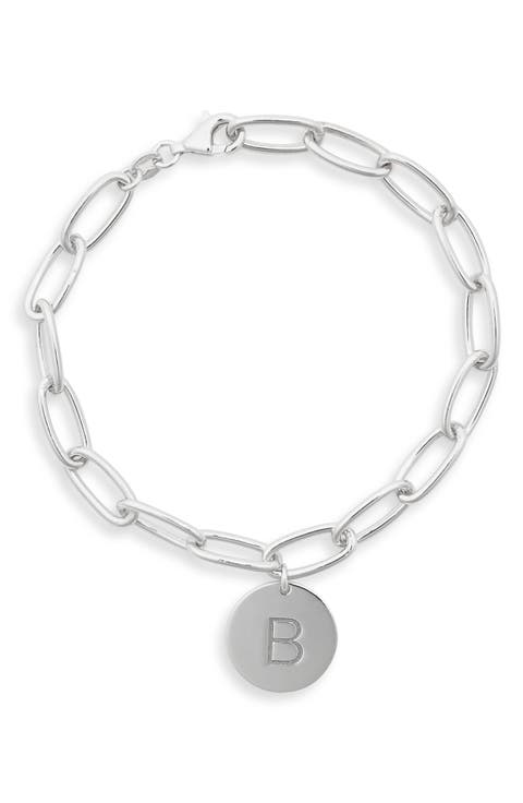 Initial Disc Charm Bracelet