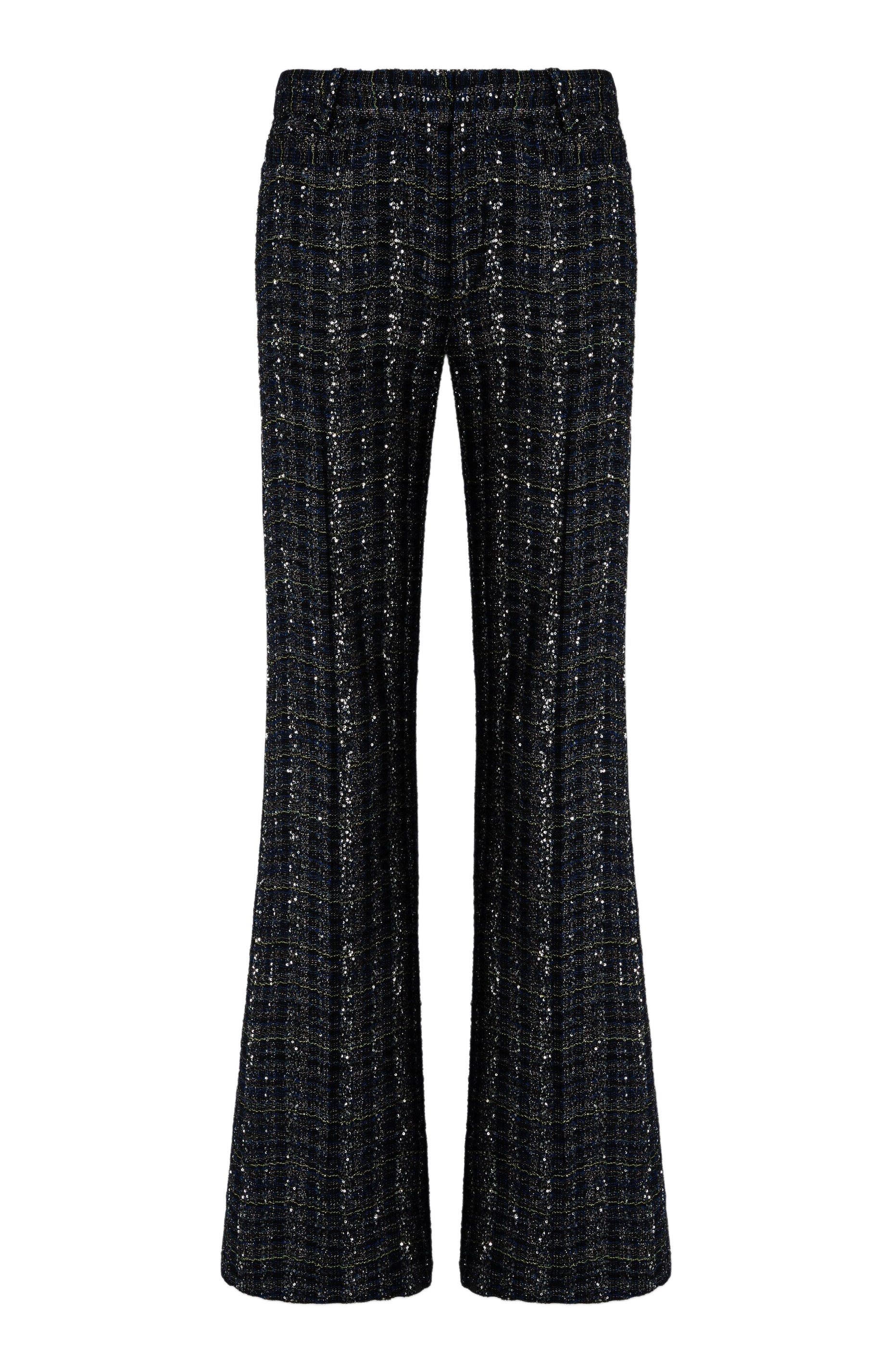 Men's Tailored Check And Wave Pattern Trousers - image 2