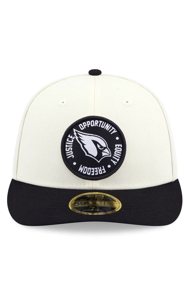 New Era Men's New Era Cream/Black Arizona Cardinals 2022 Inspire Change 59FIFTY Low Profile Fitted Hat, Alternate, color,