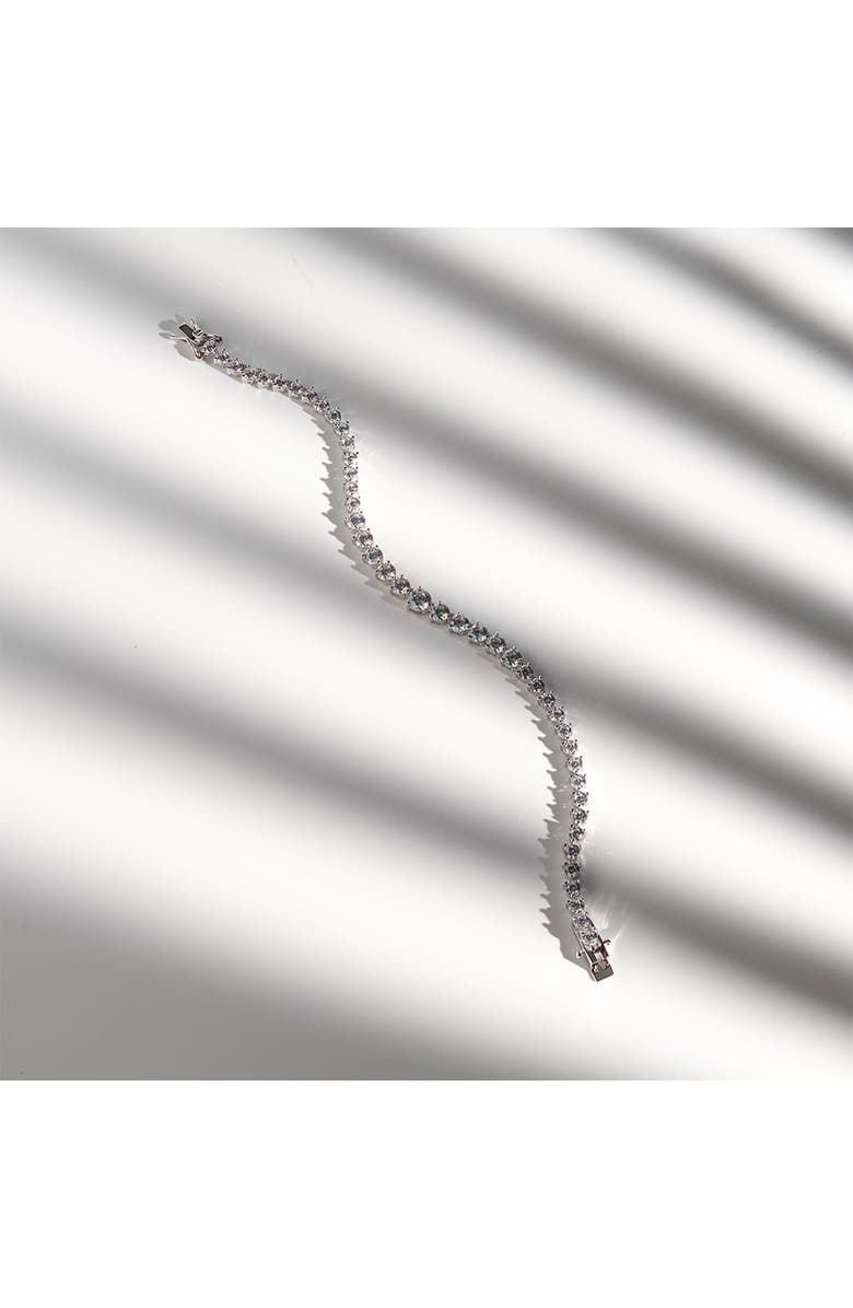 Spero London Gradual Size Gemstone Sterling Silver Tennis Bracelet, Alternate, color, Silver