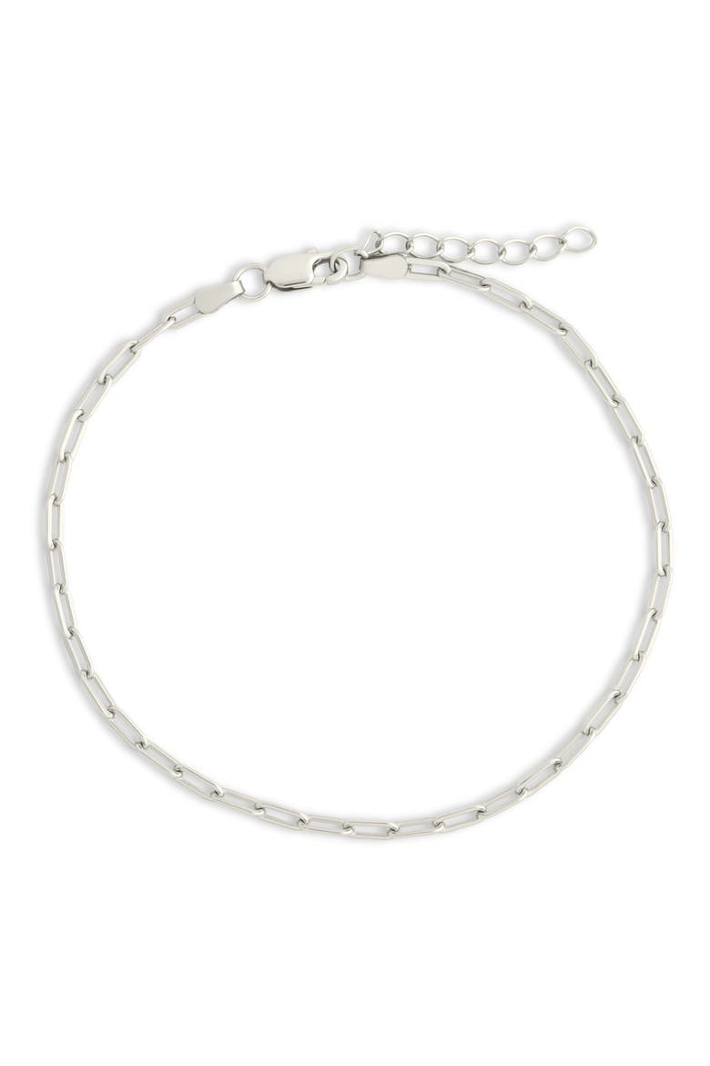 Dainty Paper Clip Chain Bracelet, Main, color, SILVER
