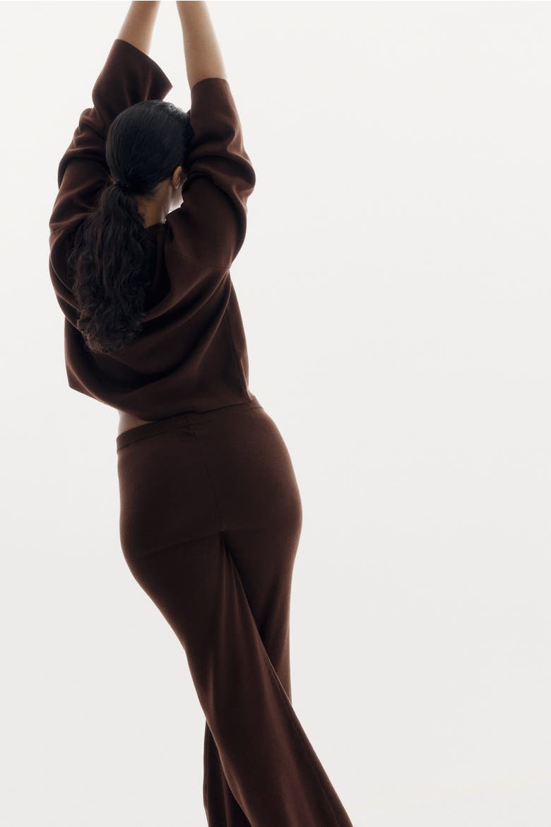 Fine-knit Trousers, Alternate, color, Dark brown