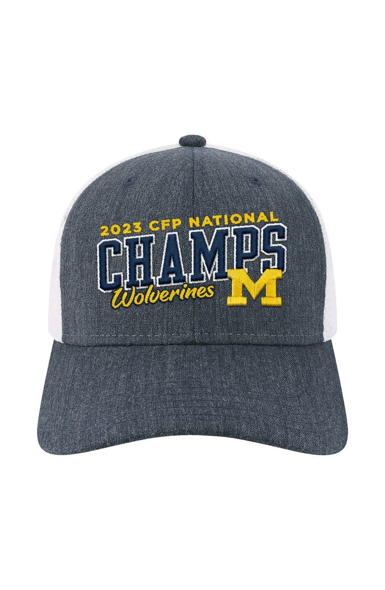 LEGACY ATHLETIC Men's Legacy Athletic  Navy Michigan Wolverines College Football Playoff 2023 National Champions Mid-Pro Trucker Adjustable Hat, Main, color, 