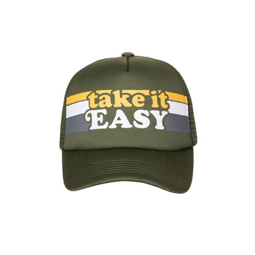 Totalee Gift Take It Easy Trucker Hat Cotton Green