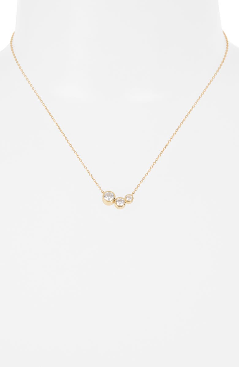 ARGENTO VIVO Triple Bezel CZ Necklace, Alternate, color, Gold