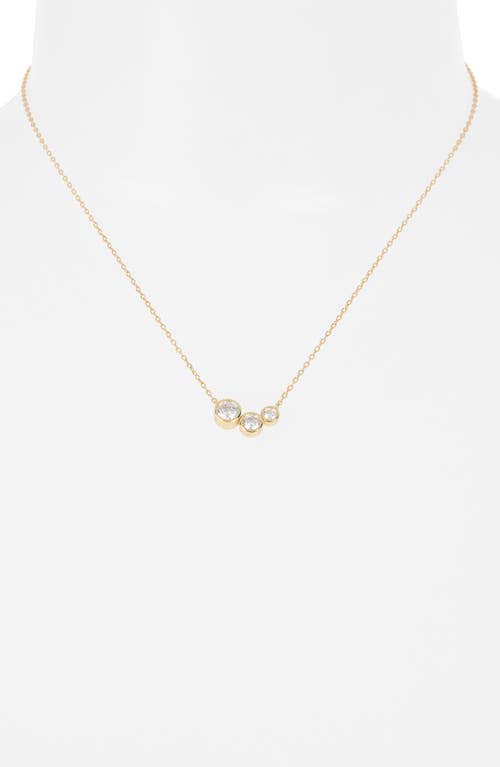 Argento Vivo Triple Bezel Cz Necklace In Gold