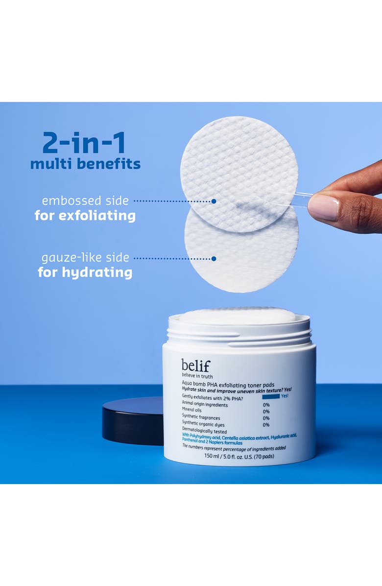 belif Aqua Bomb PHA Exfoliating Toner Pads, Alternate, color, 