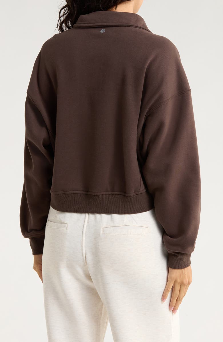 APANA Forever Fleece Quarter Zip Sweatshirt, Alternate, color, Java