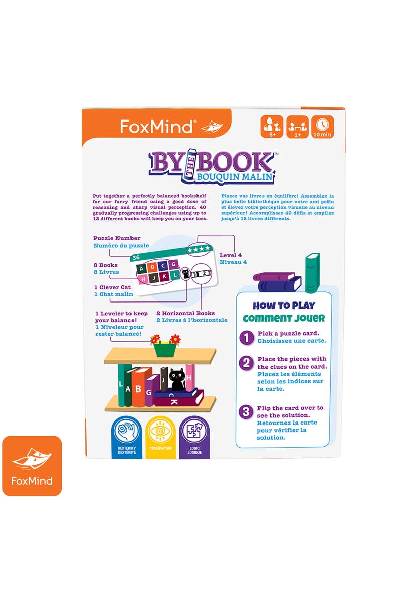 FoxMind Games By The Book A Novel Stacking Puzzle, Brainteaser, Alternate, color, Multicolored